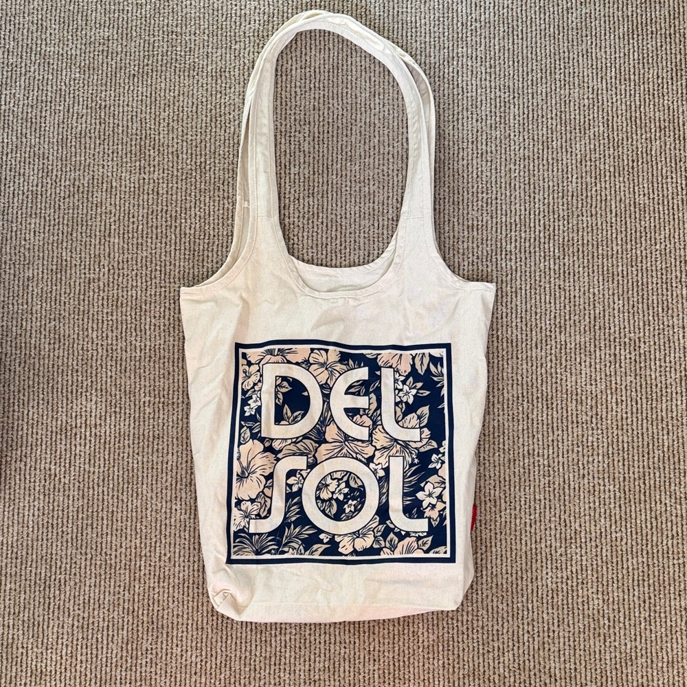 Cream Floral Tote Bag